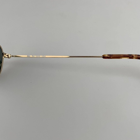 Vintage B & L Ray-Ban Gold Aviator Sunglasses W1756 XRAS Bausch & Lomb NOS - Picture 5 of 11